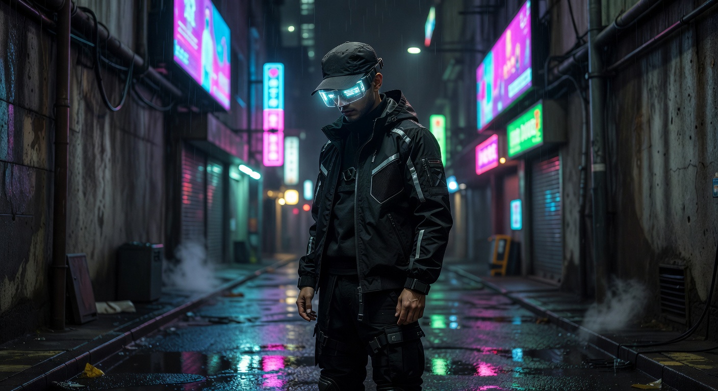Cyber-Visor V1 Black Techwear Cap